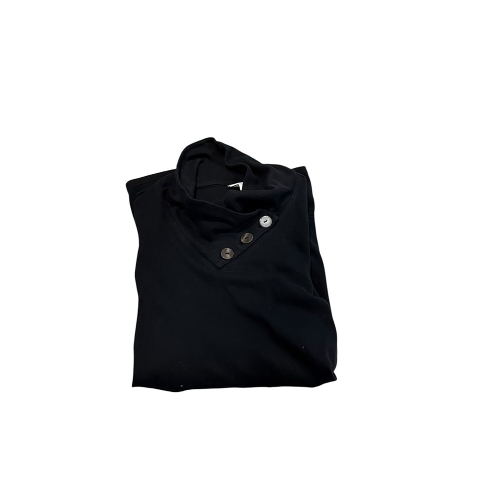 Women's Black Cowl Neck Button Sweater